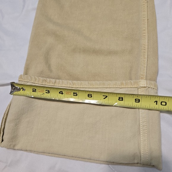 Zara High Wasted Cuffed Wide Leg Taupe Tan Jeans 6045/038 Size 6 - Picture 6 of 9